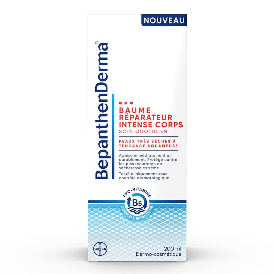 Bepanthen Derma Baume Corps Réparateur Intense Tube Peaux très sèches avec tendance à la desquamation 200 ml (6,76 fl oz) 