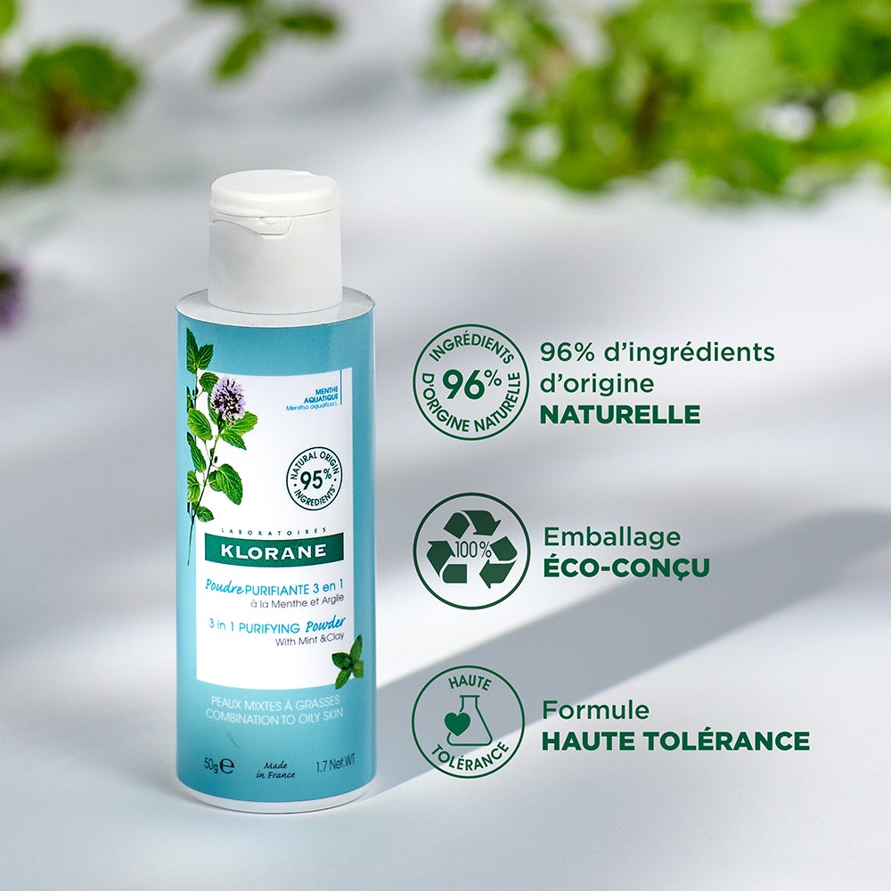 Klorane Aquatic Mint 3-in-1 Purifying Powder Organic 50g (1.76 oz)