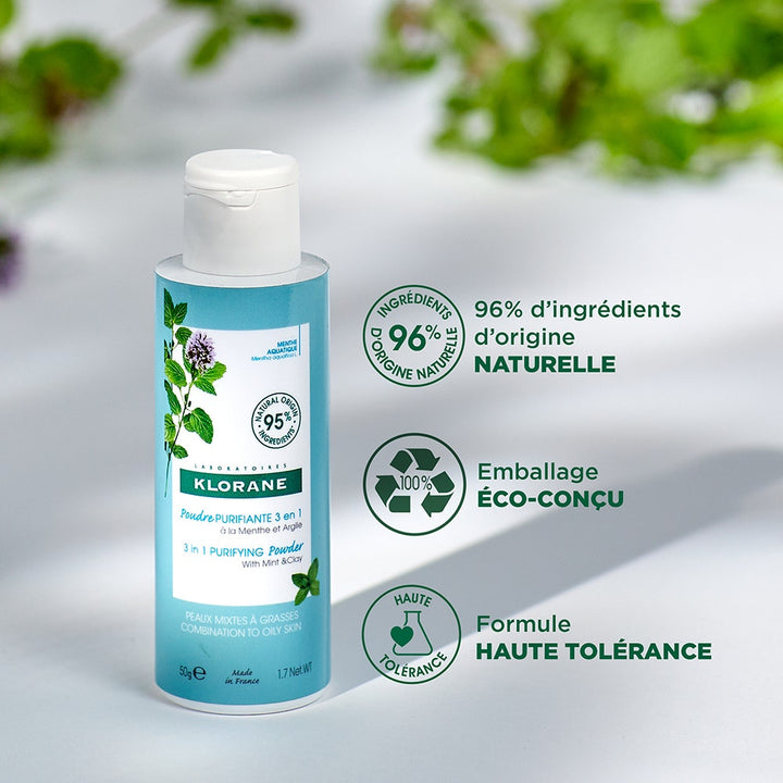 Klorane Aquatic Mint 3-in-1 Purifying Powder Organic 50g (1.76 oz)