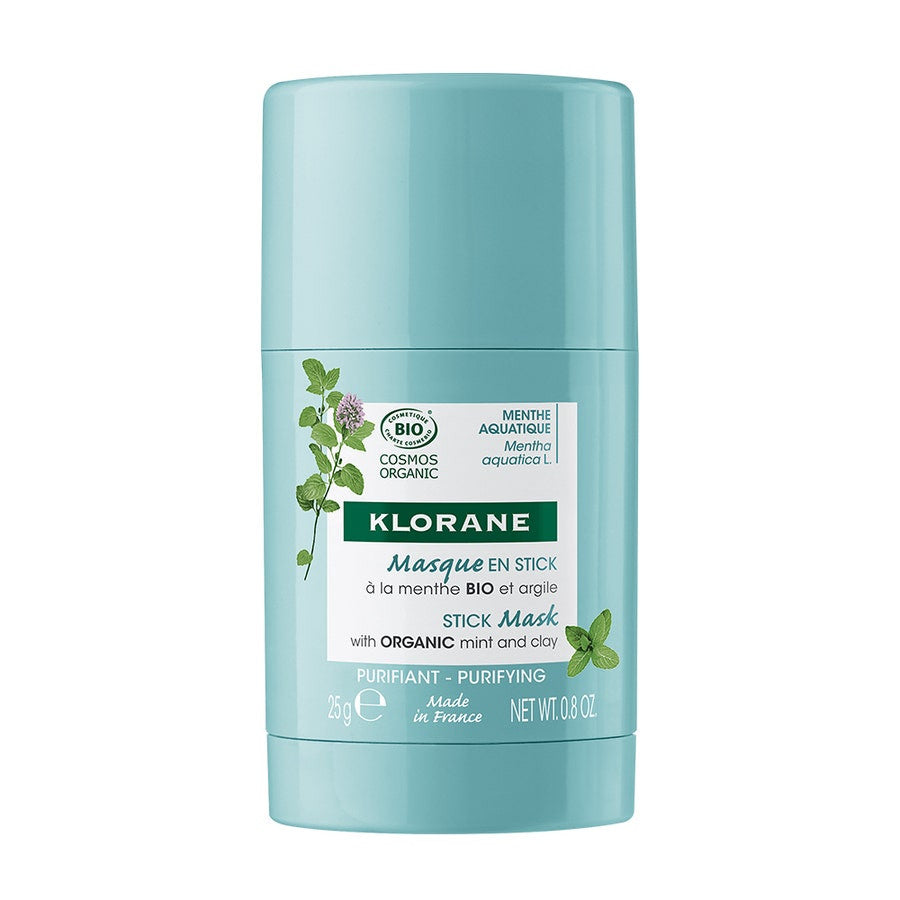 Masque Purifiant Bio Menthe Aquatique &amp; Argile en Stick Klorane 25 g 