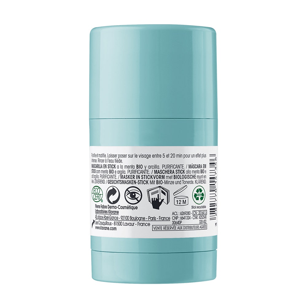 Klorane Purifying Organic Aquatic Mint & Clay Mask Stick 25g (0.88oz)