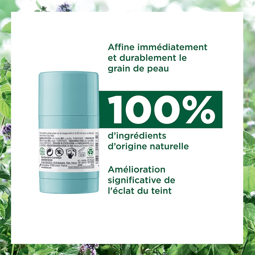 Klorane Purifying Organic Aquatic Mint & Clay Mask Stick 25g (0.88oz)