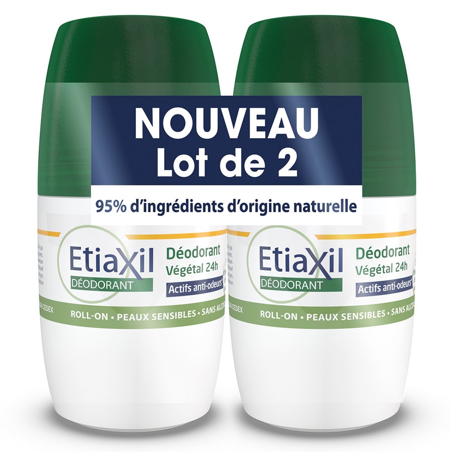 Etiaxil Deodorants 24h Plant Roll-on Sensitive Skin 2x 50ml (1.69fl oz)