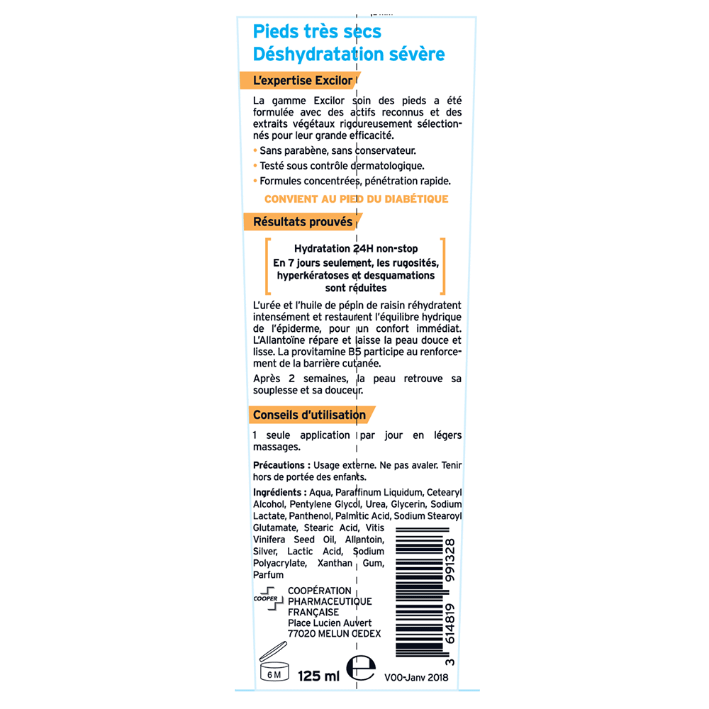 Excilor Cream For Very Dry Feet Pieds Secs 125ml (4.23fl oz)