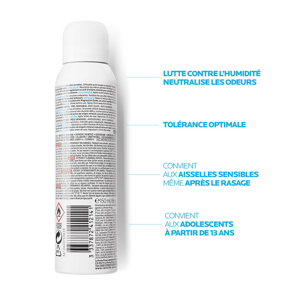 La Roche-Posay Physiological deodorants Spray 48h Sensitive skin 2x150ml (5.07fl oz)