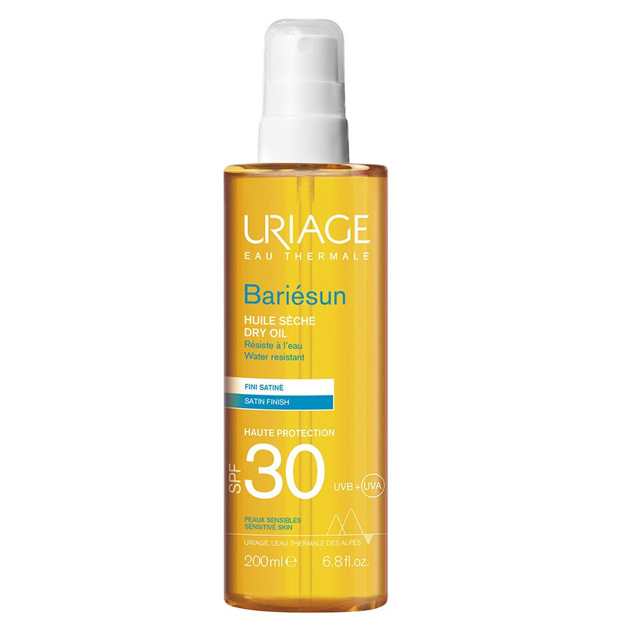 Uriage Bariésun Huile Sèche SPF30 200 ml - Haute Protection UV pour Peaux et Cheveux Sensibles 