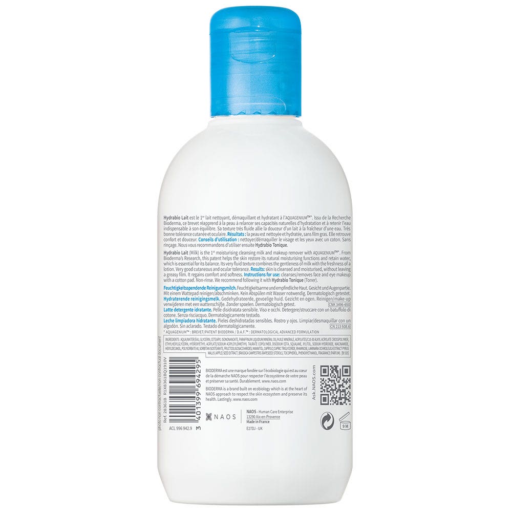 Bioderma Hydrabio Moisturizing Cleansing Milk for Sensitive Skin 250ml (8.45 fl oz)