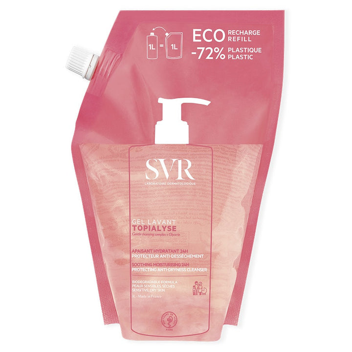 SVR Topialyse Éco-recharge gel lavant apaisant hydratant protection 24h anti-dessèchement 1L