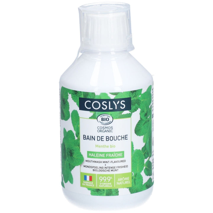 Coslys Mouthwash Intense Protection Fresh Organic Mint Menthe 250ml (8.45fl oz)