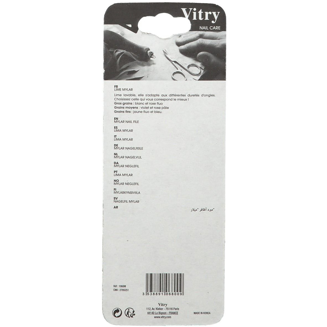Vitry Mylar Nail File - Assorted Grits, Washable and Durable