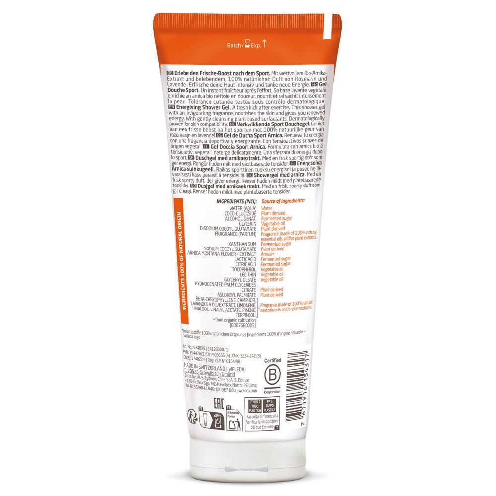 Weleda Arnica Sports Shower Gel 200ml (6.76fl oz)