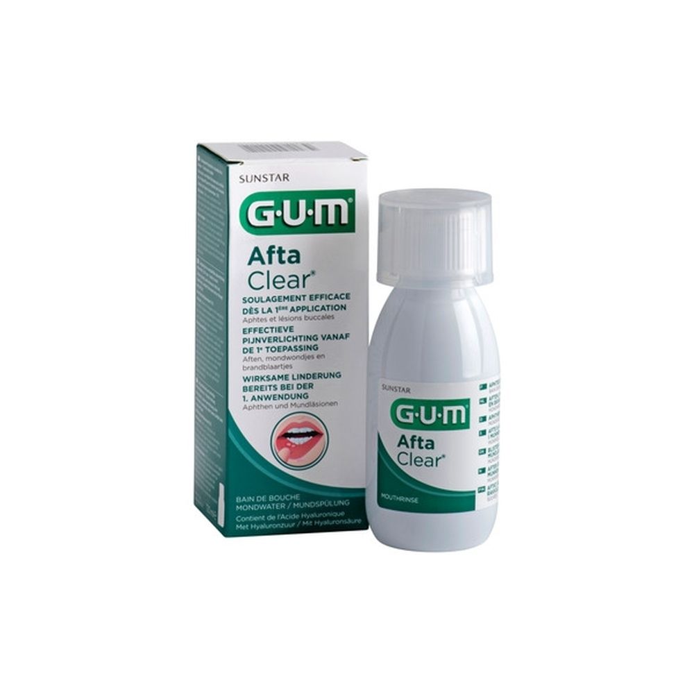 Gum AftaClear Bain de bouche pour aphtes et lésions buccales 120ml