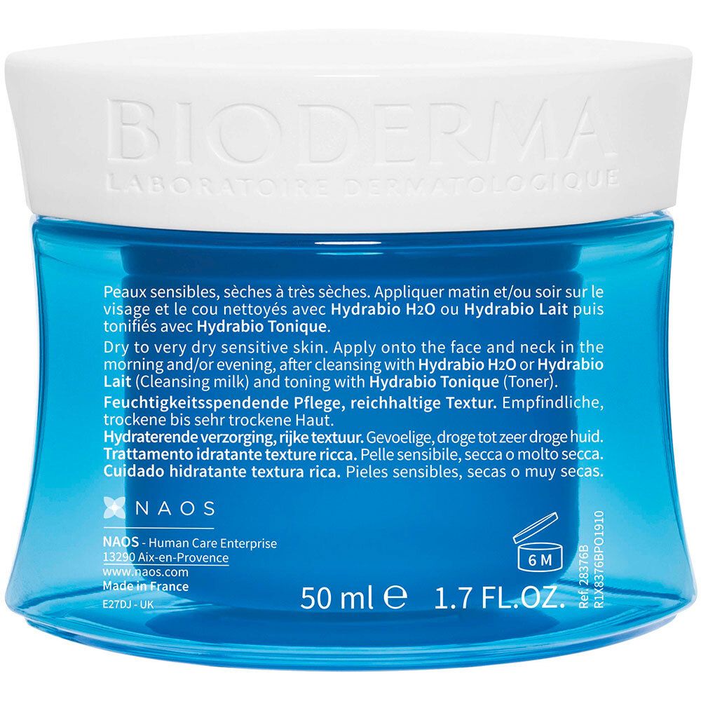 Bioderma Hydrabio كريم مرطب غني للبشرة الجافة إلى شديدة الجفاف 50ml