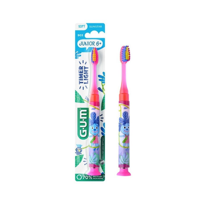 Gum Gum Child فرشاة أسنان ناعمة مع مؤقّت ضوئي للأطفال من عمر 7 سنوات