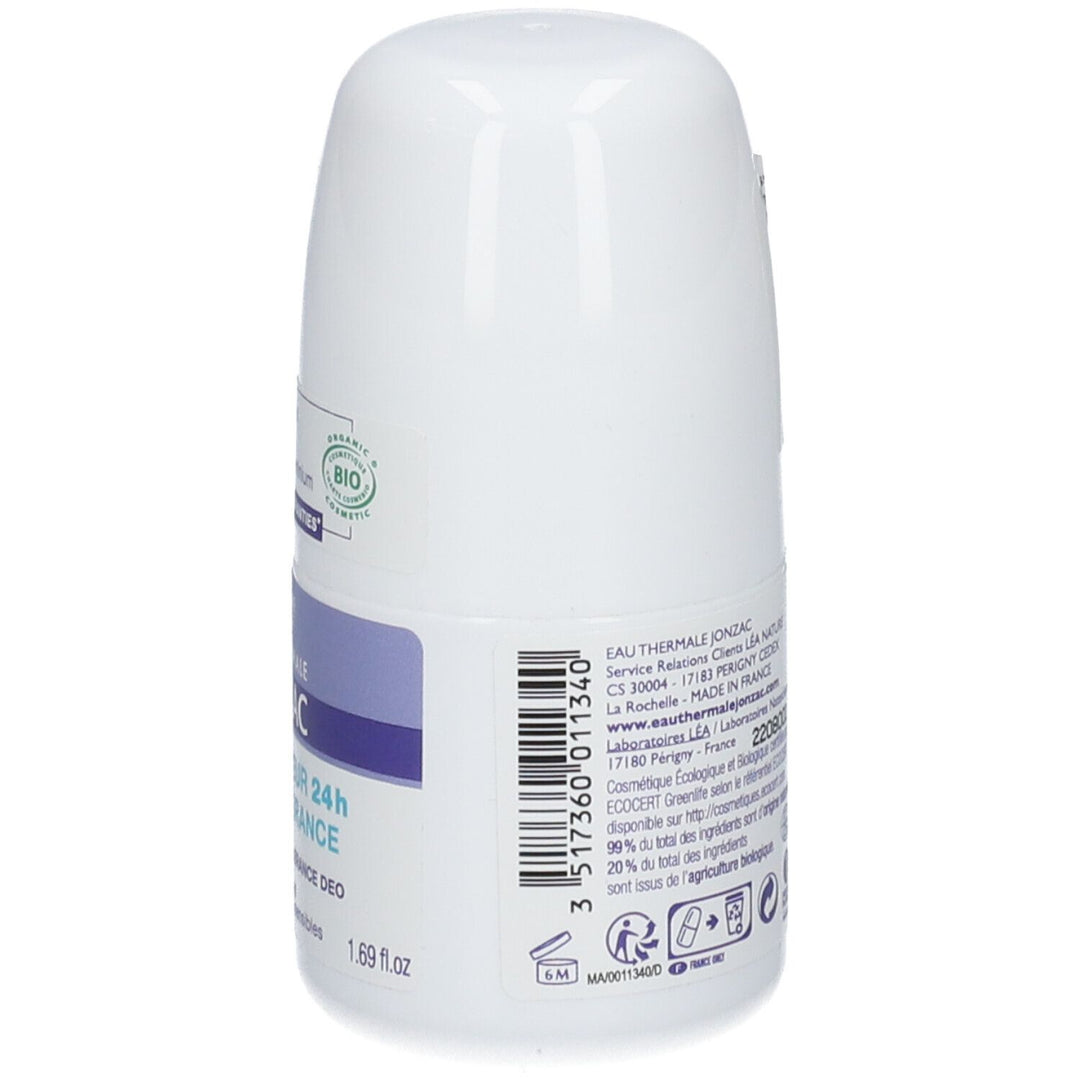 Eau thermale Jonzac Antitranspirante orgánico hipoalergénico 24 h Roll-on 50ml
