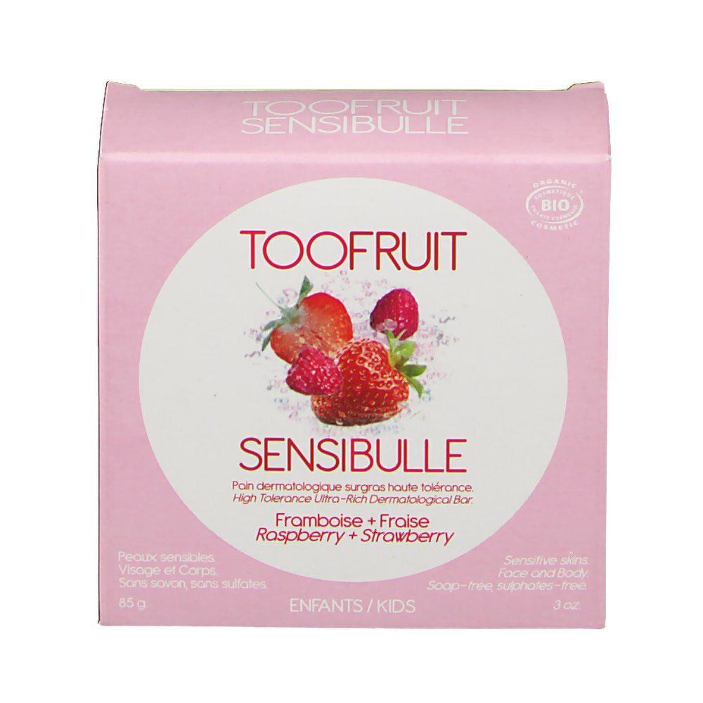 Toofruit Sensibulle Strawberry and Raspberry Superfatted Dermatological Bar 85g (2.99 oz)