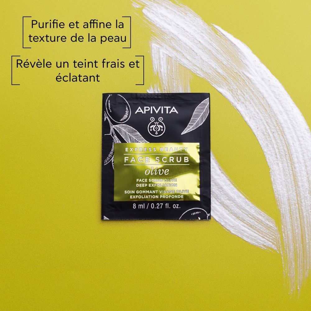 Apivita Express Beauty مقشر وجه بالزيتون للتقشير العميق 8ml x2