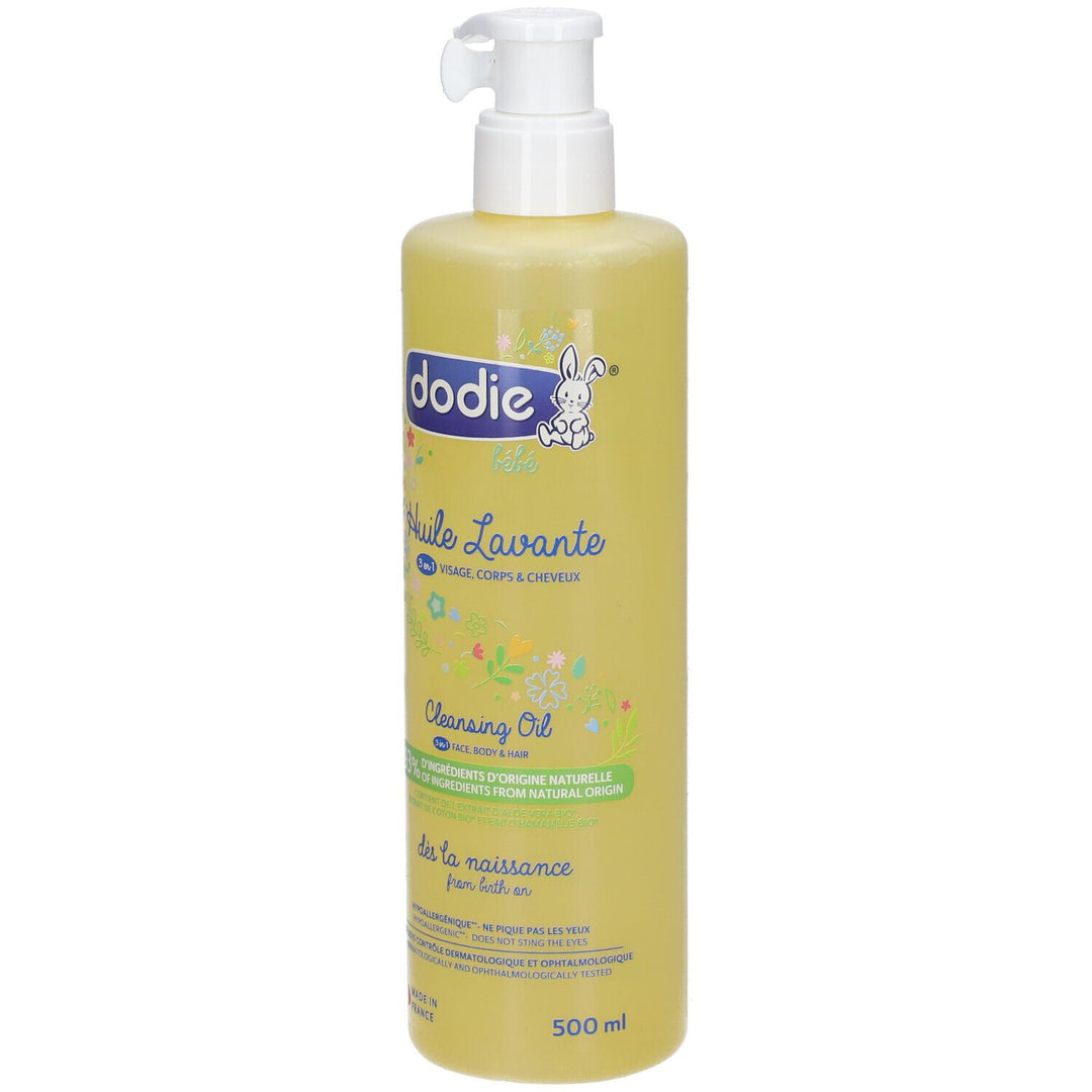 Dodie 3 en 1 huile lavante bébé visage, cheveux et corps 500ml