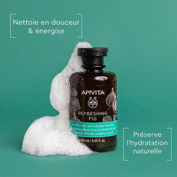 Apivita جل استحمام منعش بالتين والزيوت العطرية 250ml
