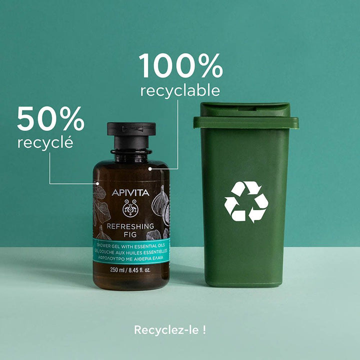 Apivita جل استحمام منعش بالتين والزيوت العطرية 250ml
