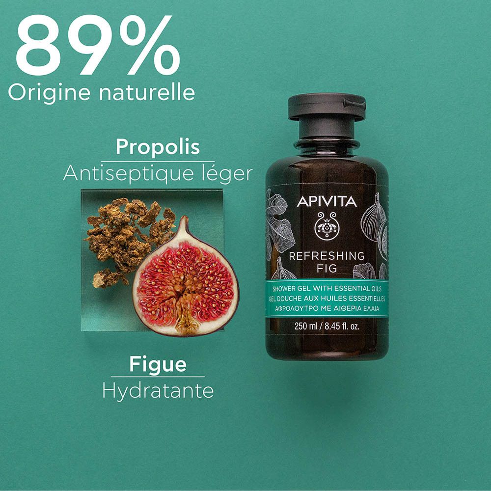 Apivita جل استحمام منعش بالتين والزيوت العطرية 250ml