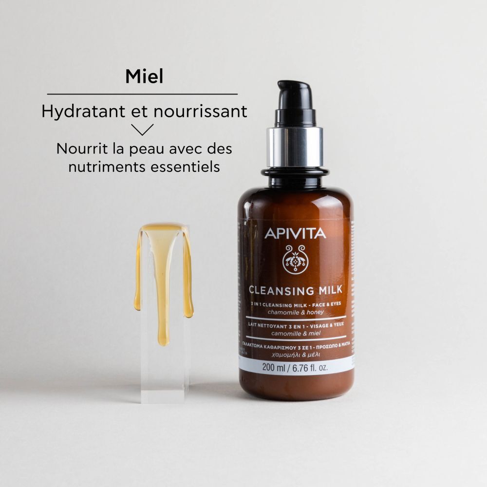 Apivita 3 in 1 Cleansing Milk Face & Eyes 200ml (6.76fl oz)