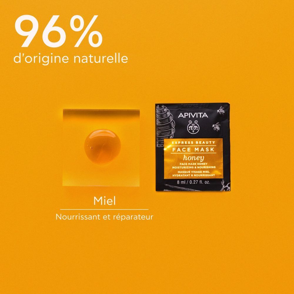 Apivita Express Beauty Mascarilla facial de miel hidratante y nutritiva 8ml x2