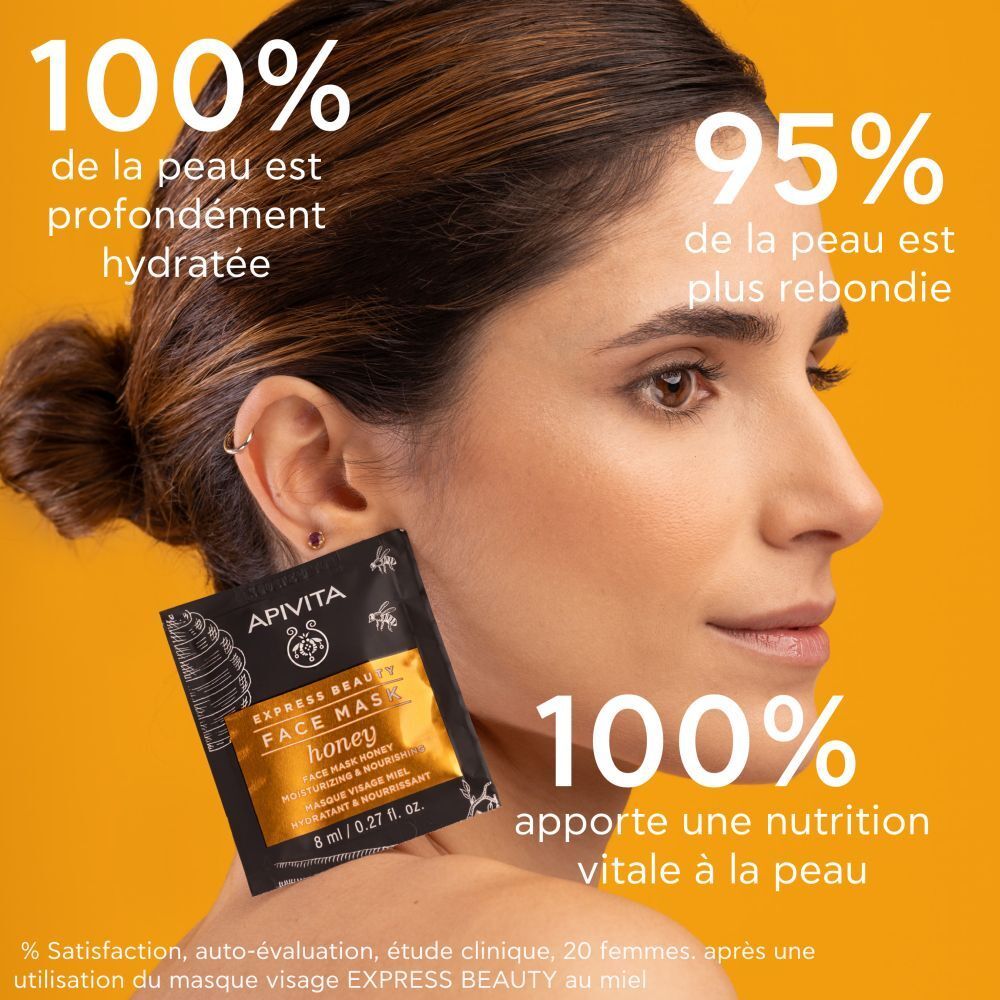 Apivita Express Beauty Mascarilla facial de miel hidratante y nutritiva 8ml x2