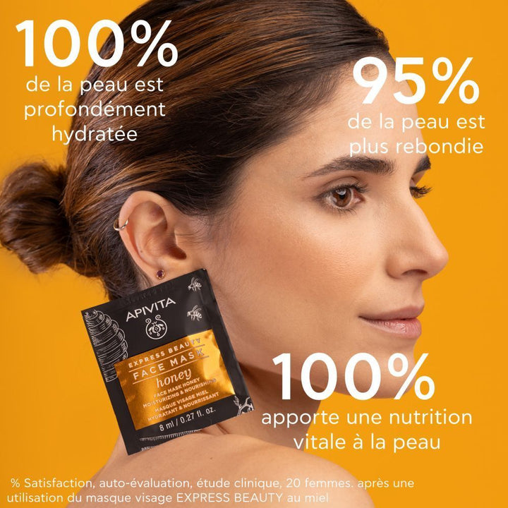 Apivita Express Beauty Mascarilla facial de miel hidratante y nutritiva 8ml x2