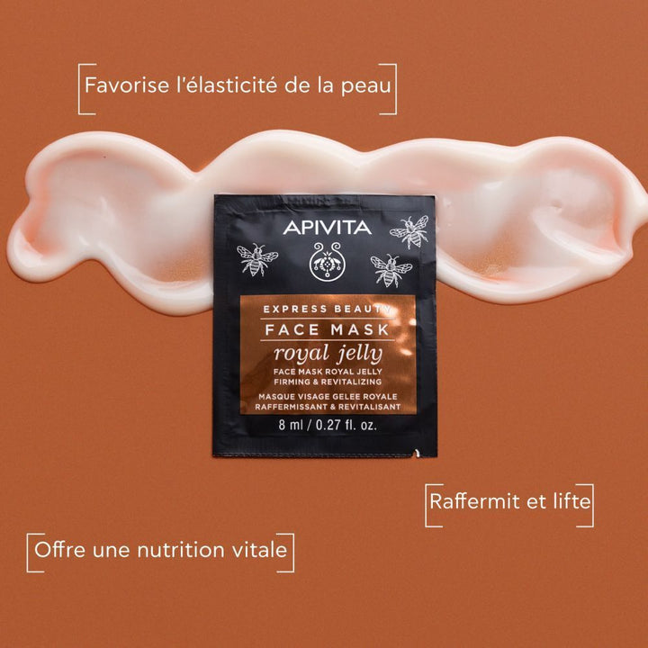 Apivita Express Beauty أقنعة وجه لشد البشرة وإنعاشها بغذاء ملكات النحل 8ml x2