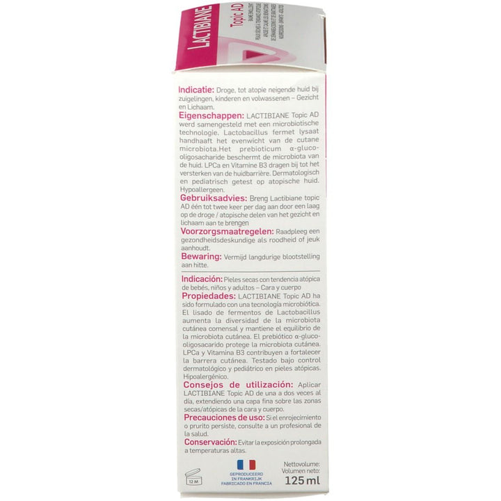 Pileje Lactibiane Topic AD Bálsamo Emoliente para Pele com Tendência Atópica 125ml