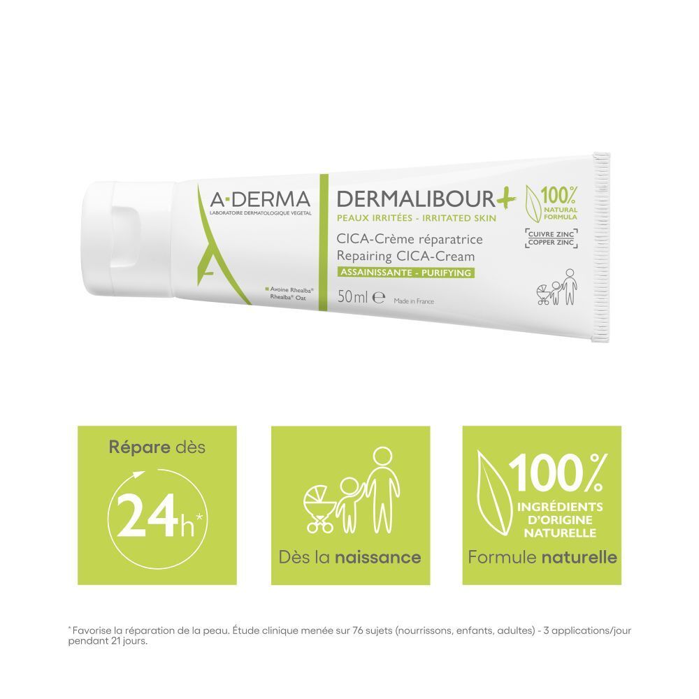 A-Derma Dermalibour+ Cica-Repairing Sanitizing Cream Irritated Skin 50ml (1.69fl oz)