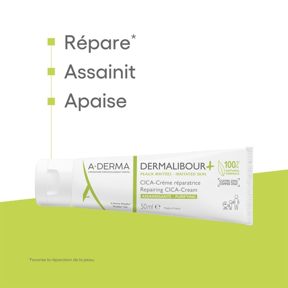 A-Derma Dermalibour+ Cica-Repairing Sanitizing Cream Irritated Skin 50ml (1.69fl oz)