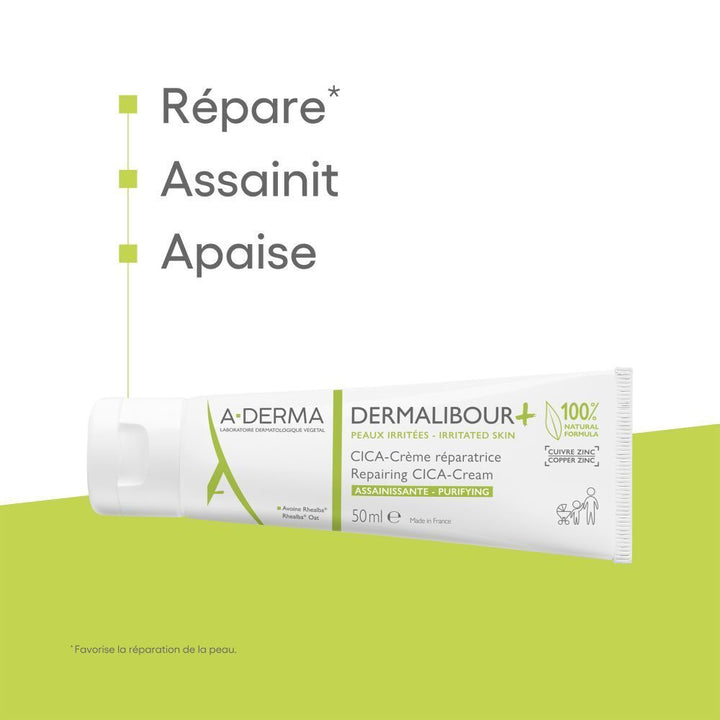 A-Derma Dermalibour+ Cica-Repairing Sanitizing Cream Irritated Skin 50ml (1.69fl oz)