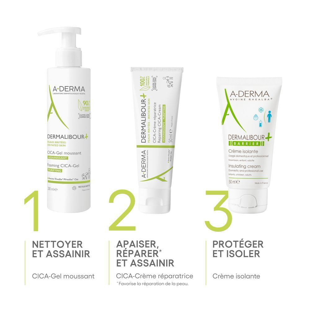 A-Derma Dermalibour+ Cica-Repairing Sanitizing Cream Irritated Skin 50ml (1.69fl oz)