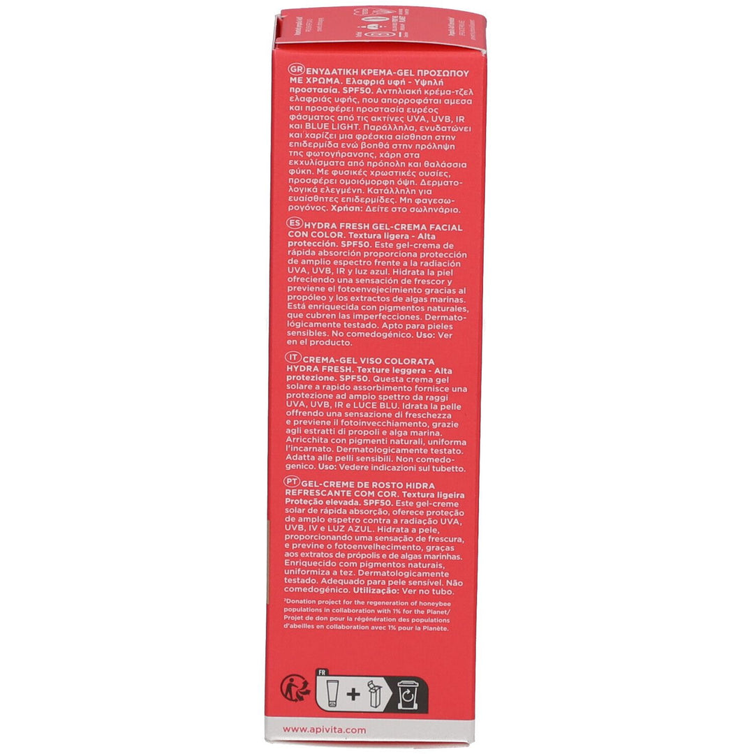 Apivita Bee Sun Safe Hydra Freshness Tinted Face Cream-Gel SPF50 50ml (1,69fl oz)