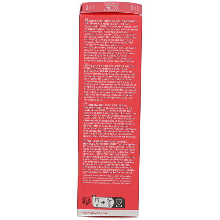 Apivita Bee Sun Safe Hydra Freshness Tinted Face Cream-Gel SPF50 50ml (1,69fl oz)