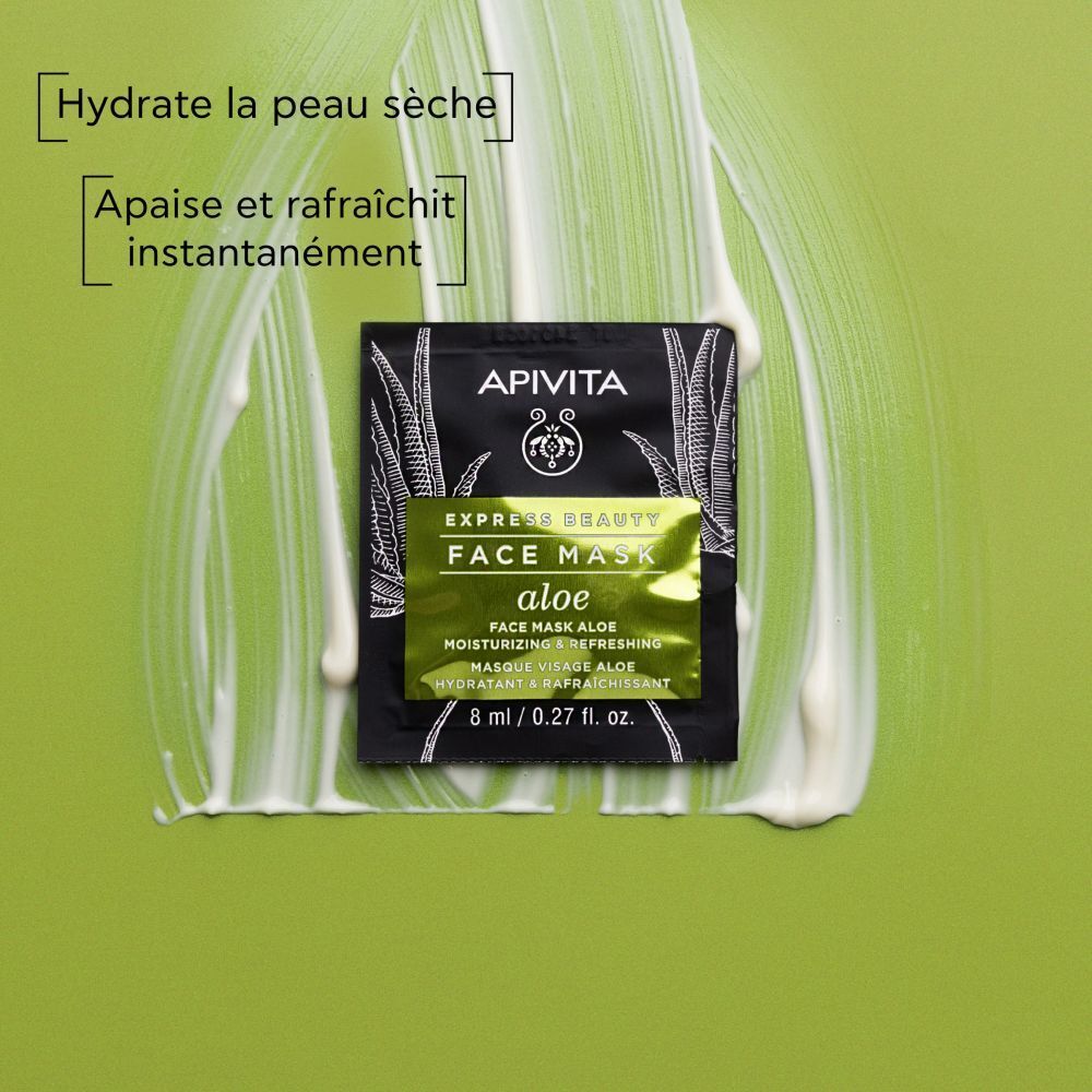 Apivita Express Beauty Maschera Viso Idratante e Rinfrescante all’Aloe Vera 8ml x2