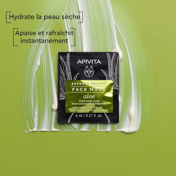 Apivita Express Beauty Maschera Viso Idratante e Rinfrescante all’Aloe Vera 8ml x2