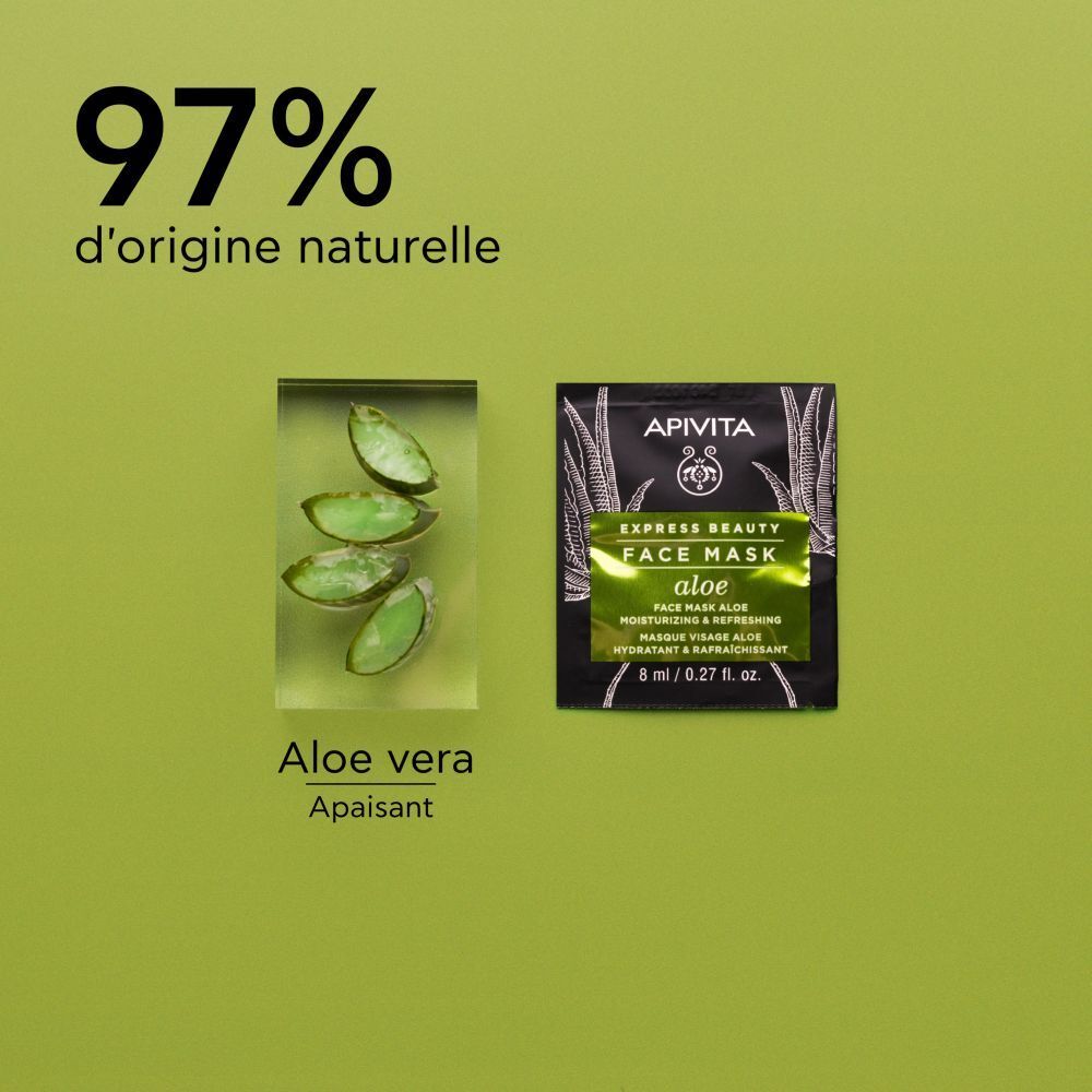 Apivita Express Beauty Maschera Viso Idratante e Rinfrescante all’Aloe Vera 8ml x2