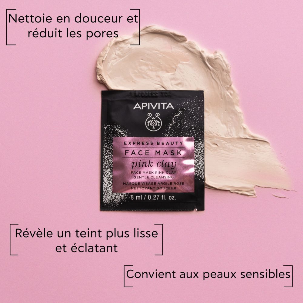 Apivita Pink Clay Sanfte Reinigungs-Gesichtsmaske 2x8ml