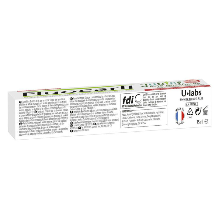 Fluocaril Junior Red Berry Toothpaste 75ml (2.53 fl oz)