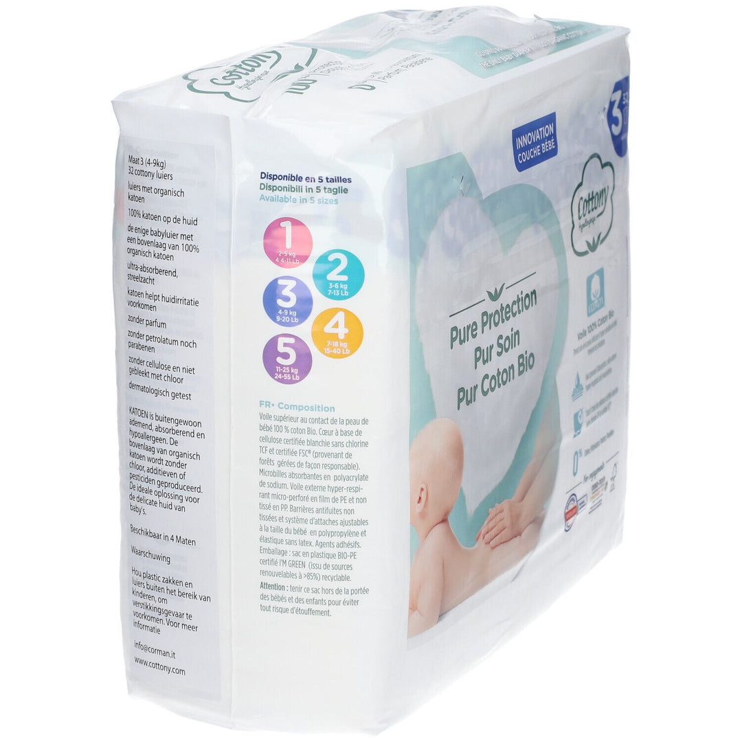 Cottony Baby Diapers Size 3 4-9kg x32
