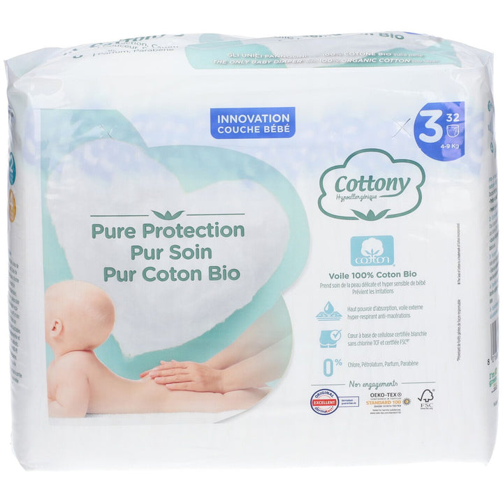 Cottony Baby Diapers Size 3 4-9kg x32