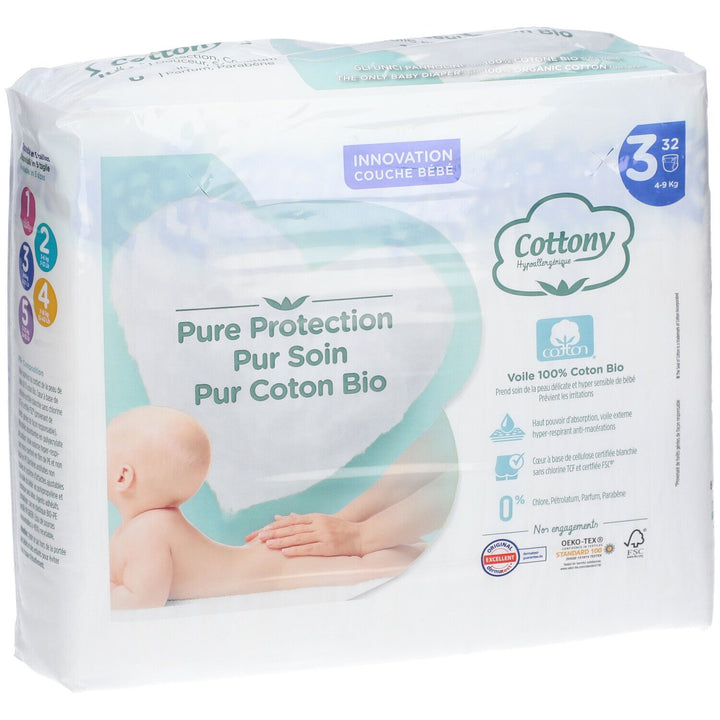 Cottony Baby Diapers Size 3 4-9kg x32