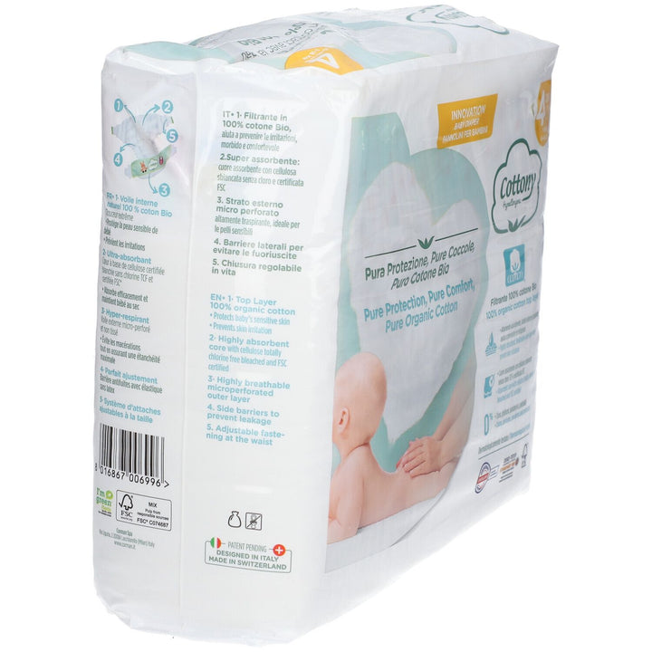 Cottony Organic Cotton Diapers Size 4 7-18kg x28
