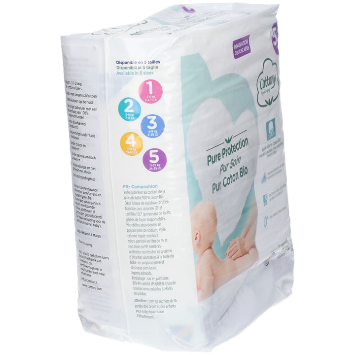 Cottony Couches en coton bio Taille 5 11-25kg x24