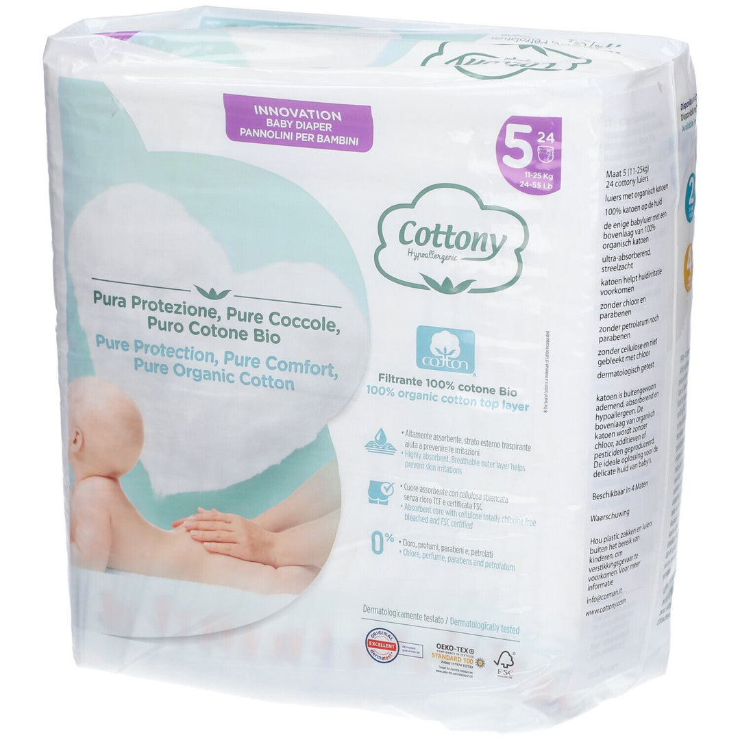 Cottony Couches en coton bio Taille 5 11-25kg x24