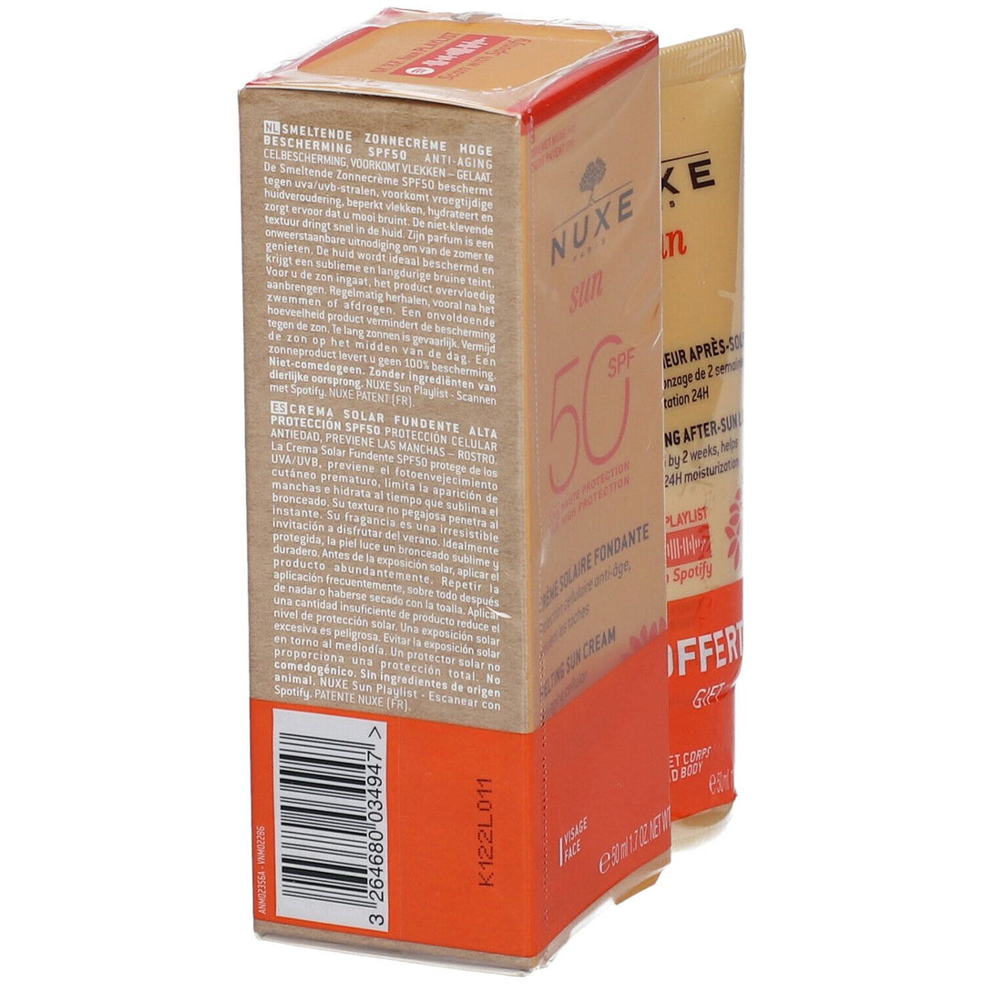 NUXE Sun Melting Cream SPF50 50ml + Refreshing After-Sun Lotion 50ml (1.69+1.69fl oz)
