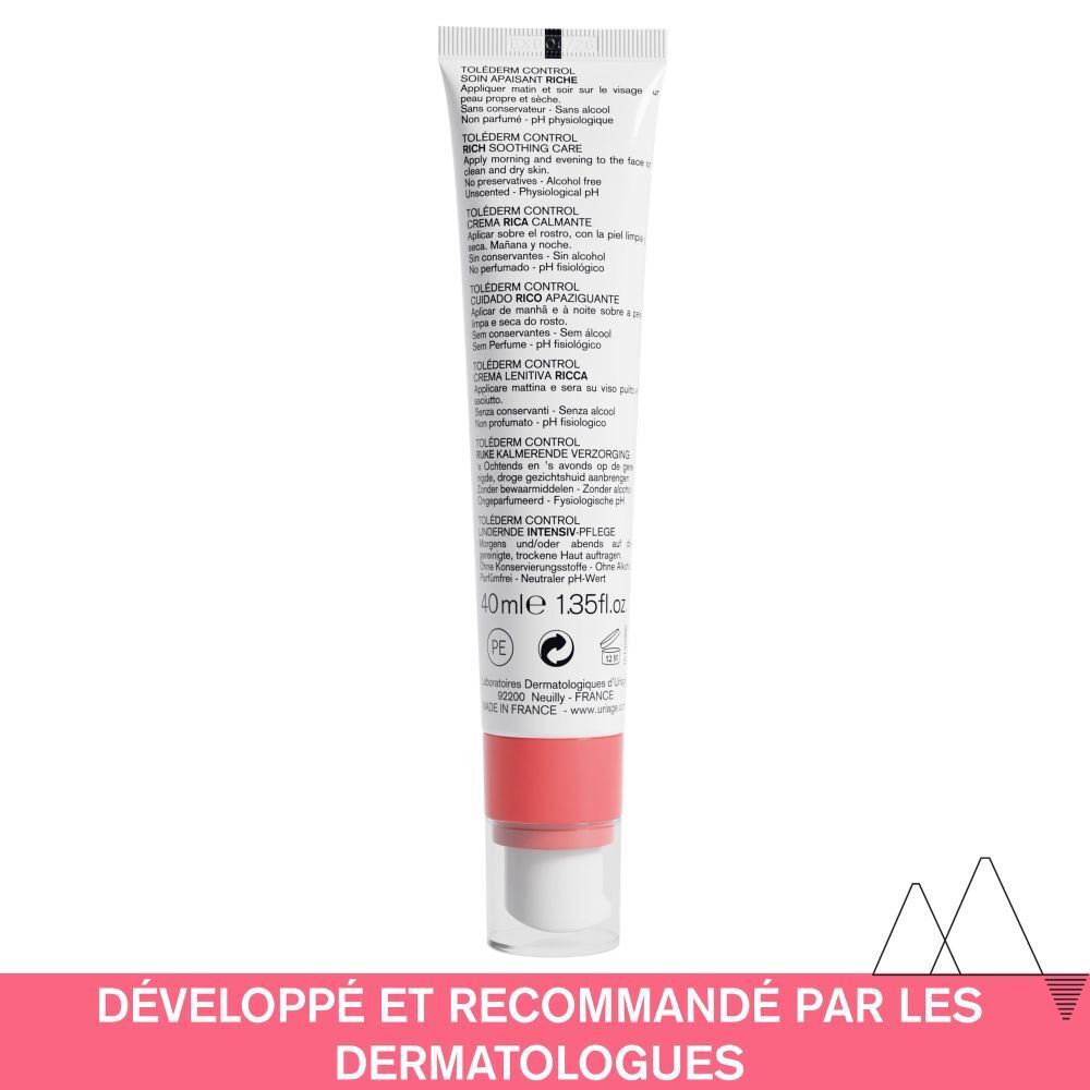 Uriage Toléderm Control Rich Soothing Care 40ml (1.35fl oz)